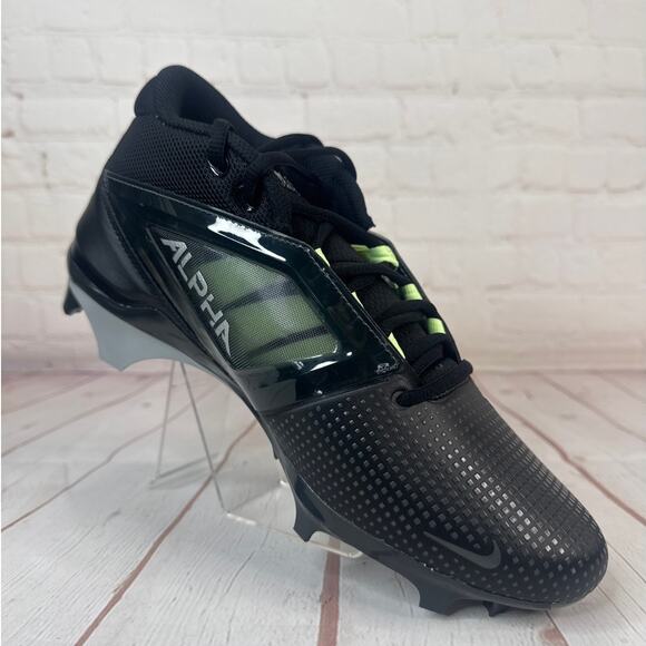 Nike Alpha Menace 4 Pro Black Smoke Grey Football Cleats Mens Sz 9 (FD7037-001) - Picture 2 of 10